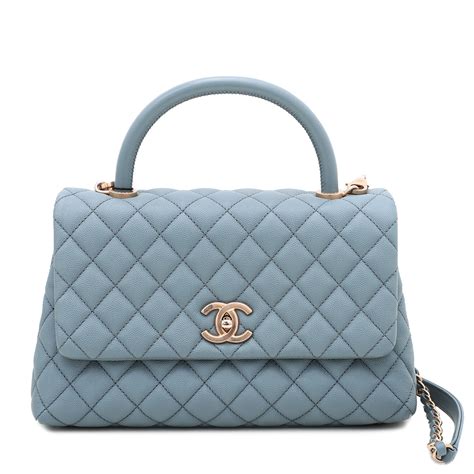 chanel coco handle light blue